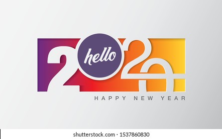 Happy new year 2020 text design