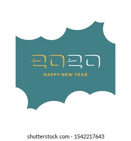 Happy new year 2020 Text Design vector