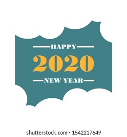 Happy new year 2020 Text Design vector