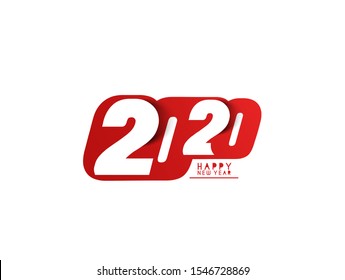 Happy New Year 2020 Text Typography Design Pattern, Vector illustration.