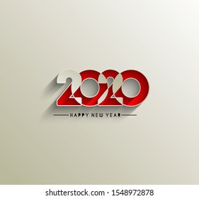 Happy New Year 2020 Text Typography Design Pattern, Vector illustration.