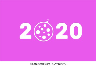 Happy New Year 2020 Text Design Patter, Vector illustration.