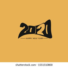 Happy New Year 2020 Text Typography Design Pattern, Vector illustration.