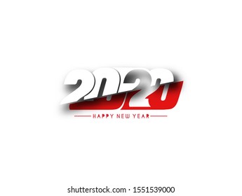 Happy New Year 2020 Text Typography Design Pattern, Vector illustration.