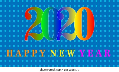 Happy New Year 2020 Text Design Patter, Vector illustration.