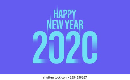 Happy New Year 2020 Text Design. Gradient logo. Vector.