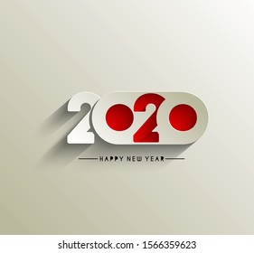 Happy New Year 2020 Text Typography Design Pattern, Vector illustration.