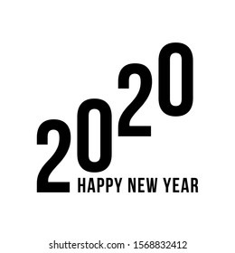 Happy New Year 2020 Text Design Patter, Vector illustration.