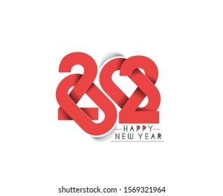 Happy New Year 2020 Text Typography Design Patter, Vector illustration.