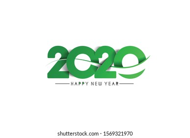 Happy New Year 2020 Text Typography Design Patter, Vector illustration.