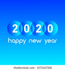 Happy new year 2020 Text Design vector. happy new year 2020