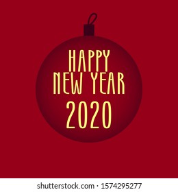 Happy new year 2020 Text Design vector.