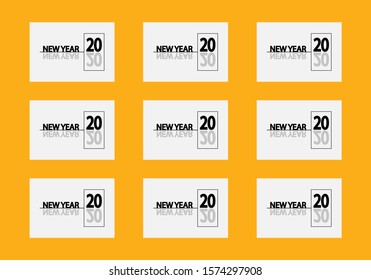 Happy new year 2020 Text Design vector.