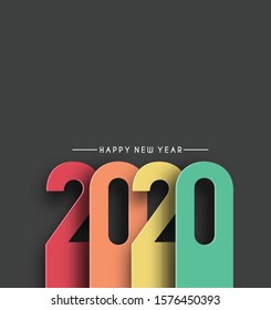 Happy New Year 2020 Text Typography Design Patter, Vector illustration.