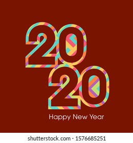 Happy new year 2020 Text Design vector.