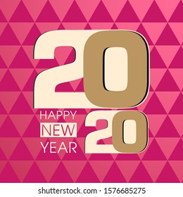 Happy new year 2020 Text Design vector.