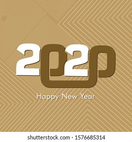 Happy new year 2020 Text Design vector.