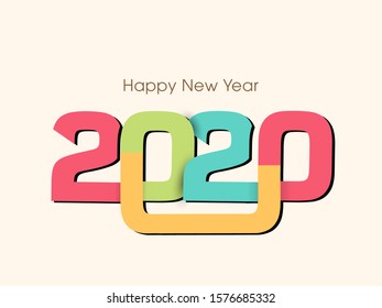 Happy new year 2020 Text Design vector.