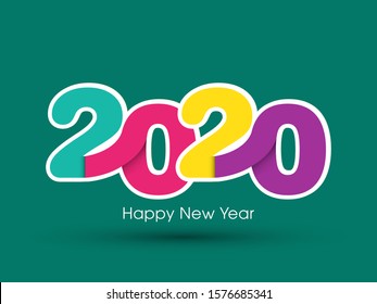Happy new year 2020 Text Design vector.