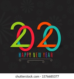 Happy new year 2020 Text Design vector.