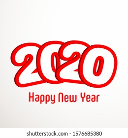 Happy new year 2020 Text Design vector.