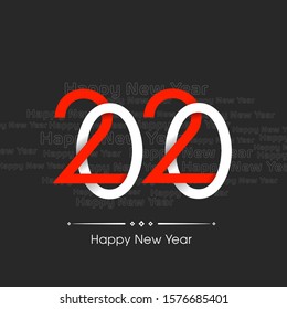 Happy new year 2020 Text Design vector.