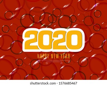 Happy new year 2020 Text Design vector.