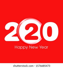 Happy new year 2020 Text Design vector.