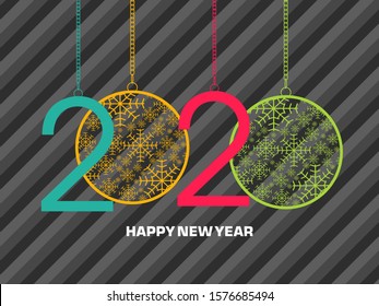 Happy new year 2020 Text Design vector.
