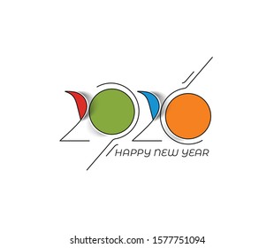 Happy New Year 2020 Text Typography Design Patter, Vector illustration.