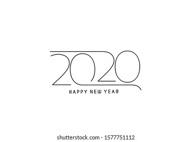 Happy New Year 2020 Text Typography Design Patter, Vector illustration.