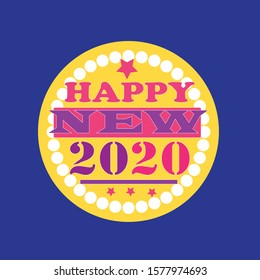 Happy New Year 2020 text design.Vector Illustration With Lettering Composition