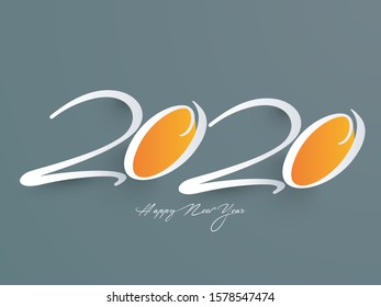 Happy new year 2020 text design elements for new year celebration cards, holidays, decorations & party flyers. Happy new year 2020 typography illustration.