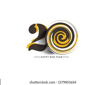 Happy New Year 2020 Text Typography Design Patter, Vector illustration.