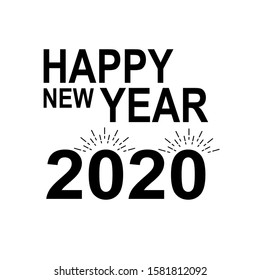 Happy New Year 2020 Text Design Pattern, Vector illustration for celebration new year