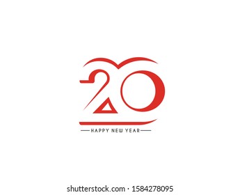 Happy New Year 2020 Text Typography Design Patter, Vector illustration.