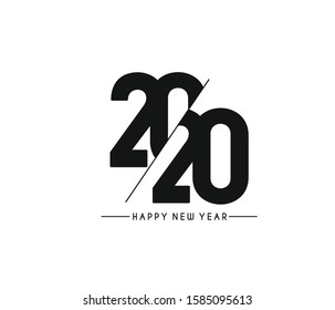 Happy New Year 2020 Text Typography Design Patter, Vector illustration.