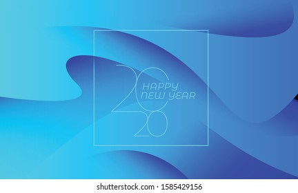 Happy New Year 2020 Text Typography Design Patter, Vector illustration.