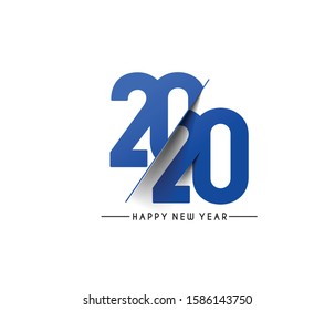 Happy New Year 2020 Text Typography Design Patter, Vector illustration.
