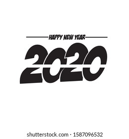Happy New Year 2020 text design with the best-selling black base