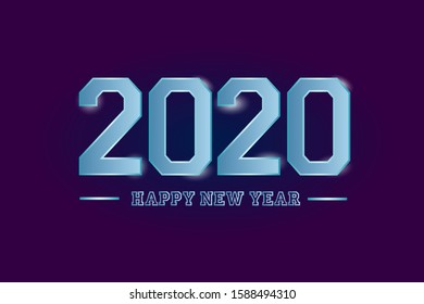 Happy new year 2020 Text Design vector. EPS 10.
