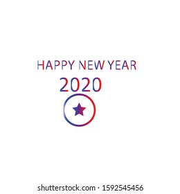 Happy New Year 2020, text design gradient colored, vector elements for calendar and greeting card.
