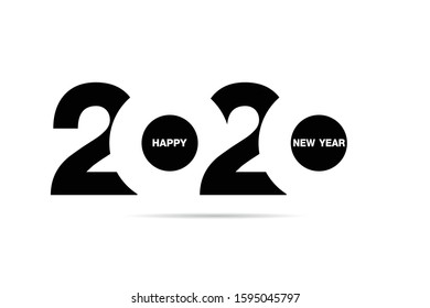 Happy New Year 2020 Text Design. Vector Eps 10