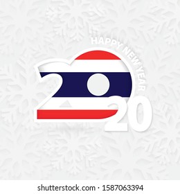 Happy New Year 2020 for Thailand on snowflake background. Greeting Thailand with new 2020 year.