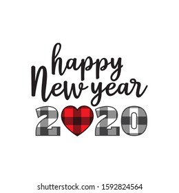 happy new year 2020 theme with unique heart zero vector banner design template