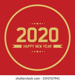 Happy new year 2020 theme design illustration. 2020 template design for calendar, greeting cards or print. Flat vector graphic style