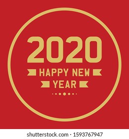 Happy new year 2020 theme design illustration. 2020 template design for calendar, greeting cards or print. Flat vector graphic style