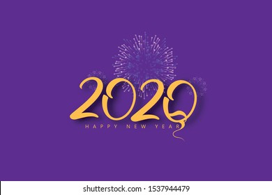 Happy new year 2020 typography