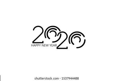 Happy new year 2020 typography