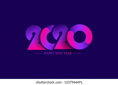Happy new year 2020 typography